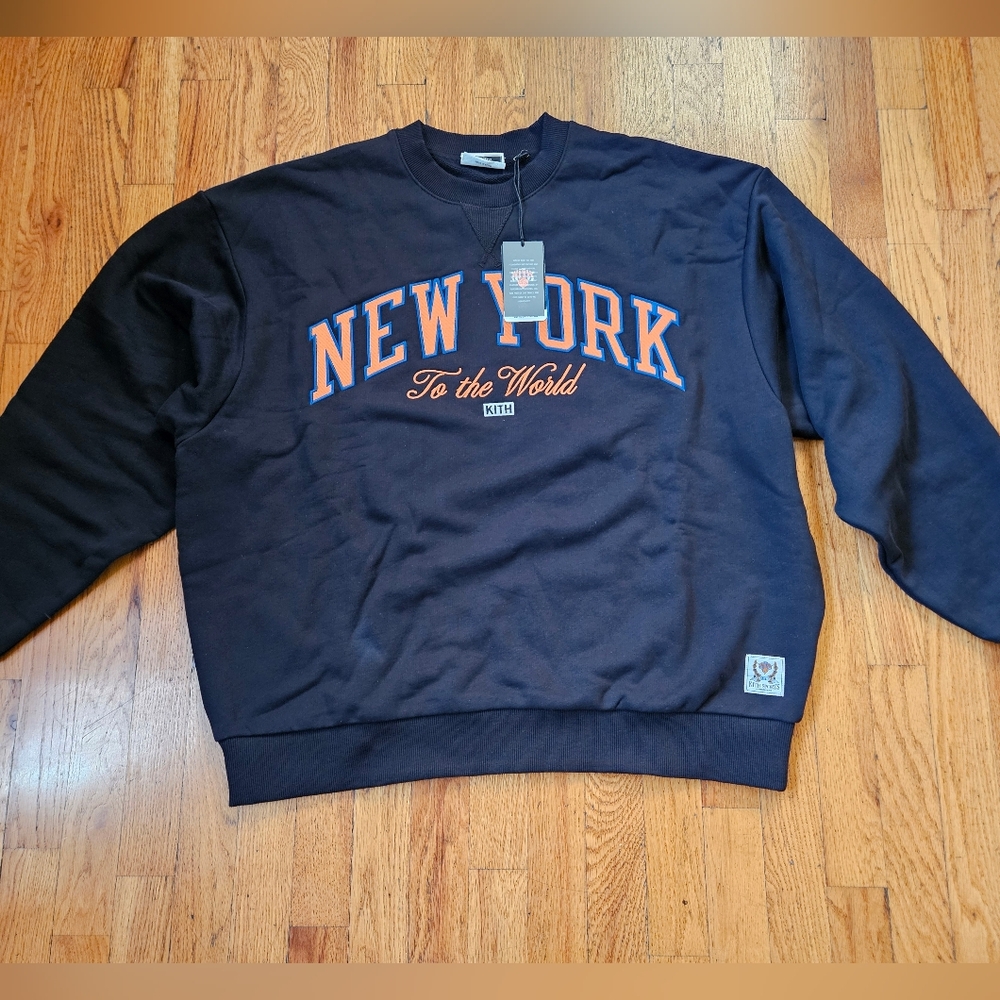 Kith For The New York Knicks Vintage Nelson Crew Neck NWT Sz XL Mens Black